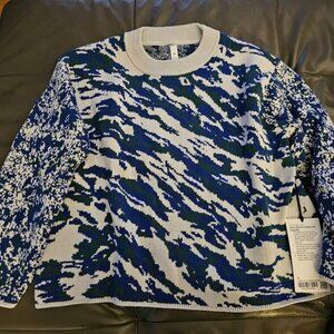 Lululemon wool blend sweater blue relaxed sz 8